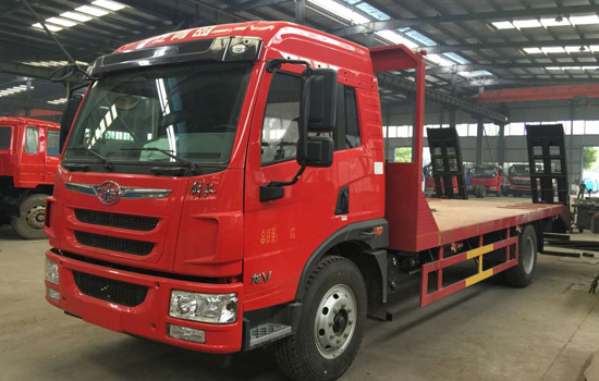 【國(guó)六】解放龍V單橋平板，150挖機(jī)平板