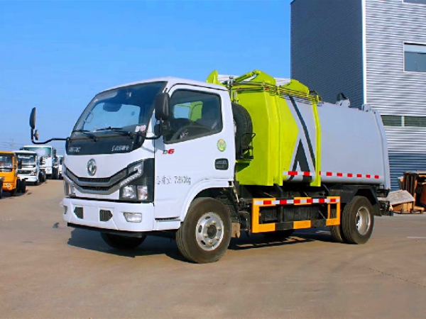 凱馬國六6方藍(lán)牌自裝卸掛桶)式垃圾車