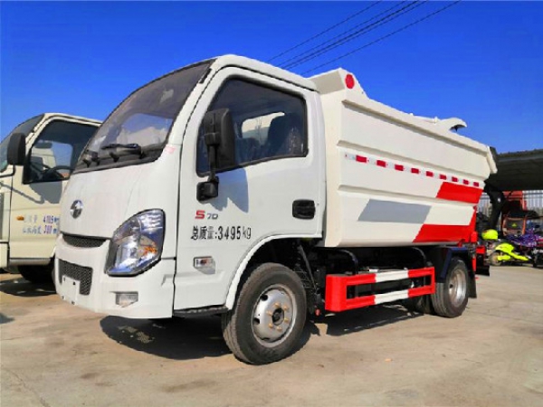 躍進S70國六4方無泄漏自裝(后掛桶)卸式垃圾車
